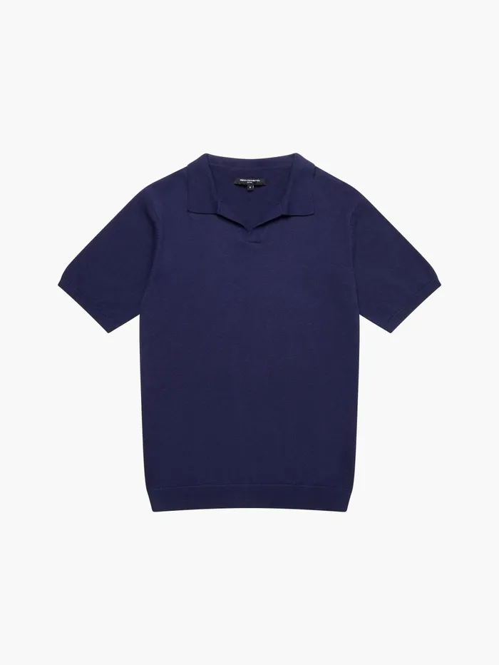 French Connection Resort Short Sleeve Polo Shirt Navy Man TShirts and Polo Shirts