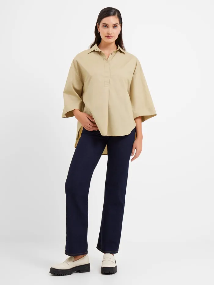 French Connection Rhodes Poplin Popover Shirt Woman Tops