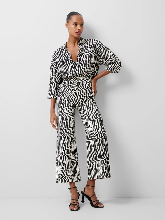 French Connection Seine Atena Twill Trousers Blackout Multi Zebra Woman Coords French Connection Seine Atena Twill Trousers Blackout Multi Zebra Woman Coords