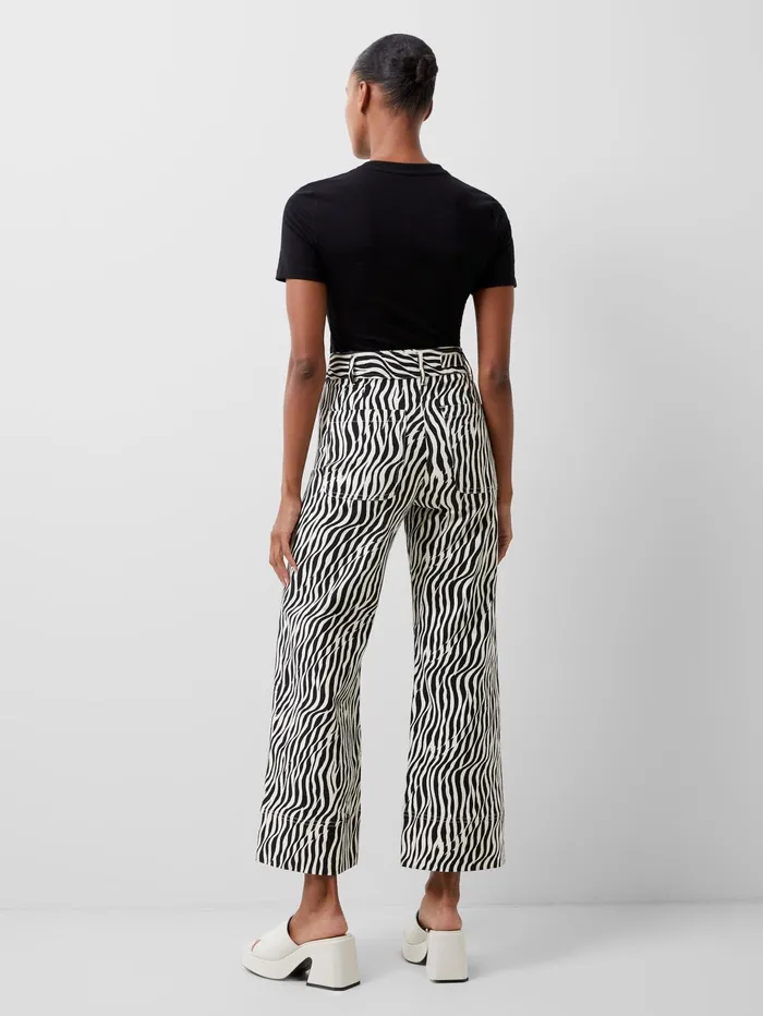 French Connection Seine Atena Twill Trousers Blackout Multi Zebra Woman Coords