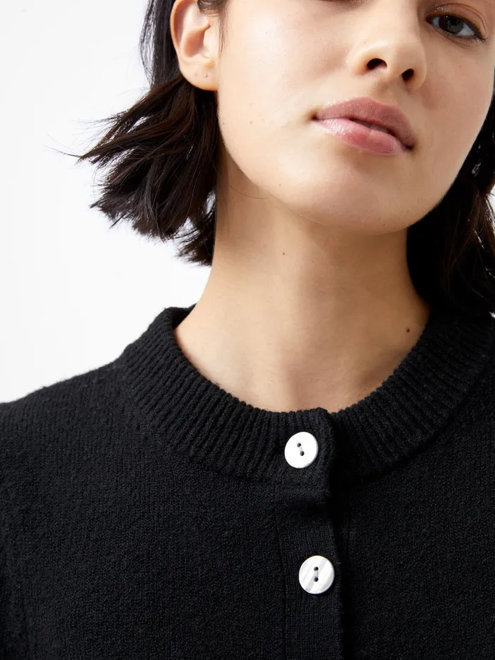 French Connection Vhari Recycled Puff Sleeve Cardigan Black Woman Jumpers and Cardigans