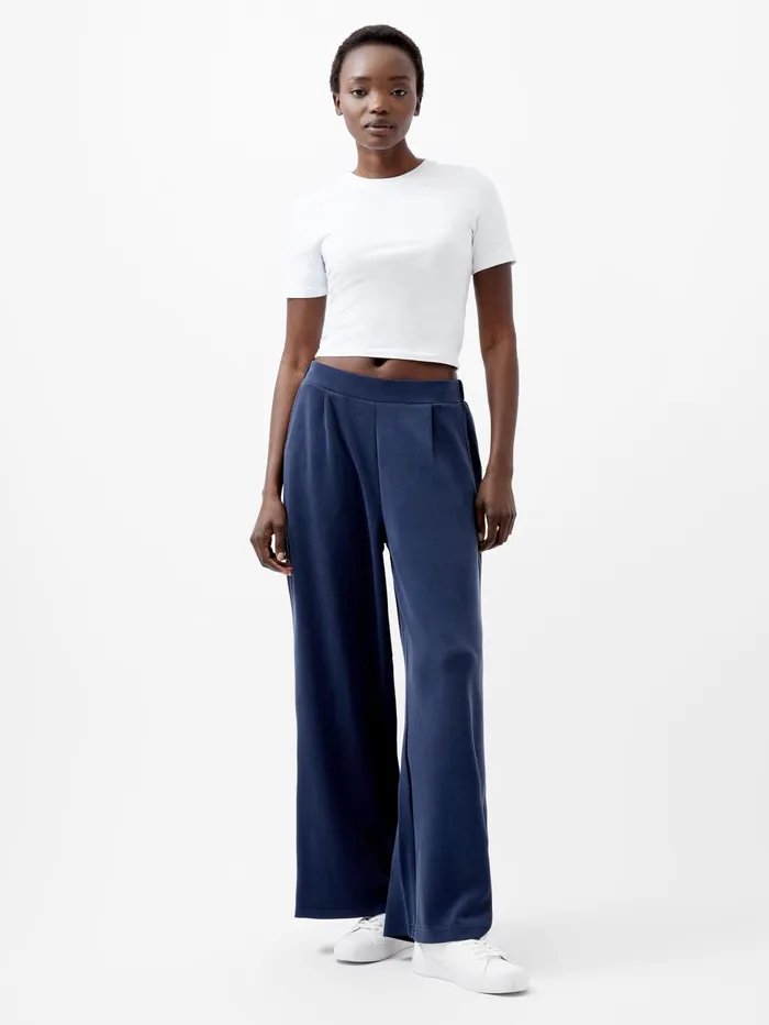 French Connection Wren Wide Leg Trousers Midnight Blue Woman Trousers