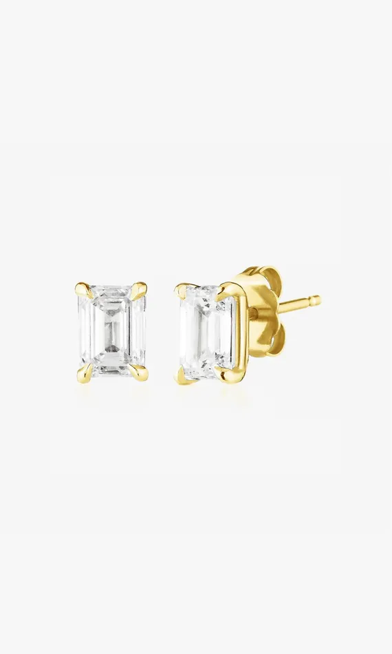 Generation Love Clothing Le Premier Amour Emerald Cut Single Stud 101 Carat Yellow Gold Women Fine Jewelry Generation Love Clothing Le Premier Amour Emerald Cut Single Stud 101 Carat Yellow Gold Women Fine Jewelry