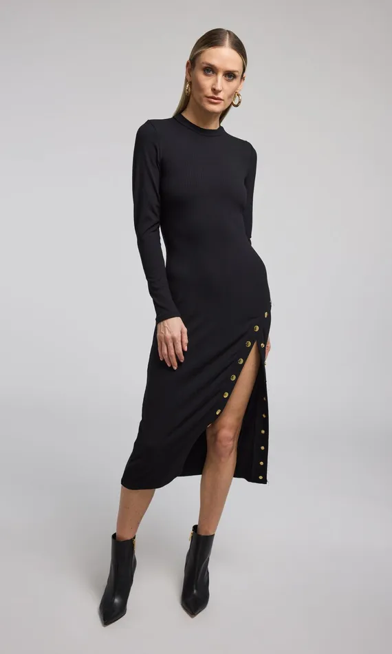 Generation Love Clothing Monique Rib Dress Black Women Dresses