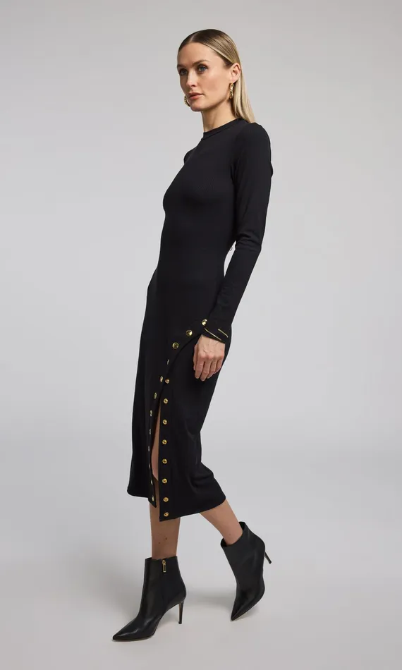Generation Love Clothing Monique Rib Dress Black Women Dresses