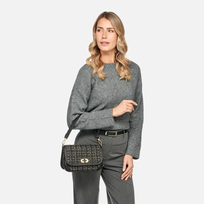 Geox Bags GARDINIA WOMAN BlackGold Handbag Blackgold 8211 Woman