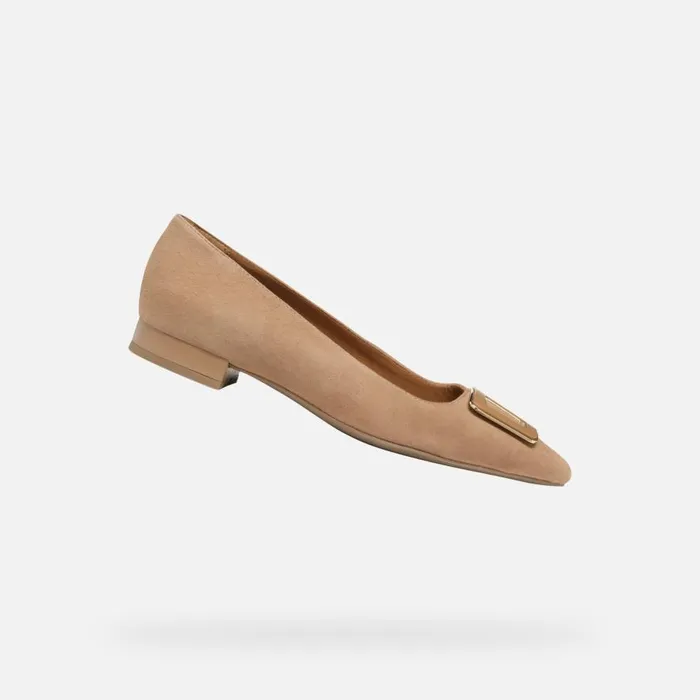 Geox Ballerinas CHARYSSA WOMAN Mud Suede Ballerina Pumps Mud 8211 Woman