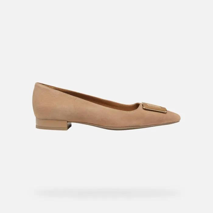Geox Ballerinas CHARYSSA WOMAN Mud Suede Ballerina Pumps Mud 8211 Woman