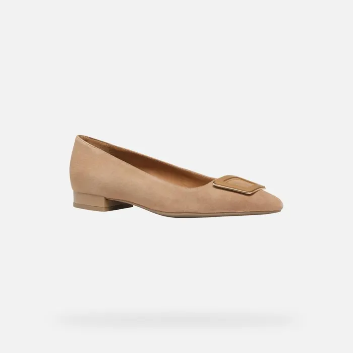 Geox Ballerinas CHARYSSA WOMAN Mud Suede Ballerina Pumps Mud 8211 Woman