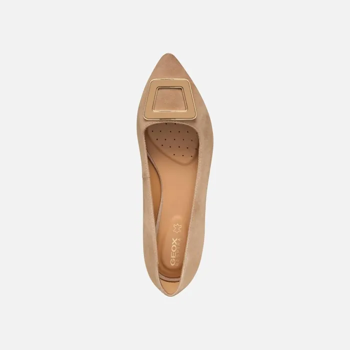 Geox Ballerinas CHARYSSA WOMAN Mud Suede Ballerina Pumps Mud 8211 Woman