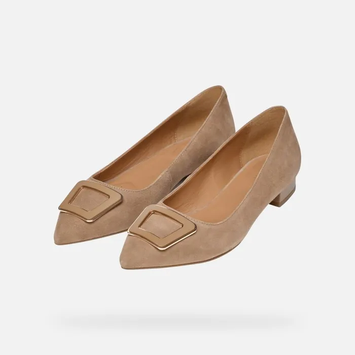 Geox Ballerinas CHARYSSA WOMAN Mud Suede Ballerina Pumps Mud 8211 Woman