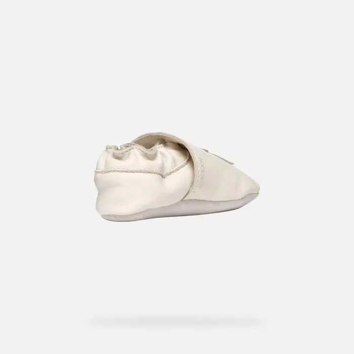 Geox First Steps GLOVIEDOO BABY Light IvoryPlatinum Laceless Sneakers Light Ivoryplatinum 8211 Kids