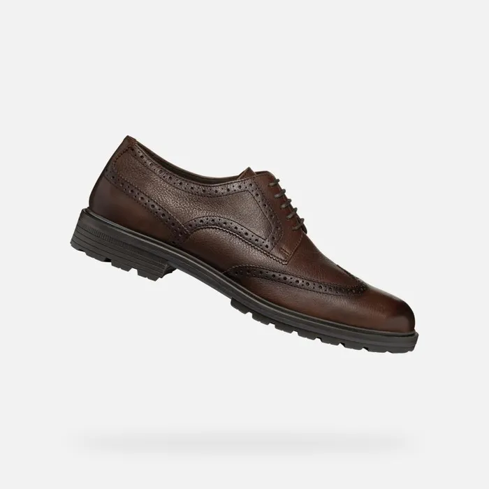 Geox Formal Shoes WALK PLEASURE C MAN Coffee Leather Shoes Coffee 8211 Man