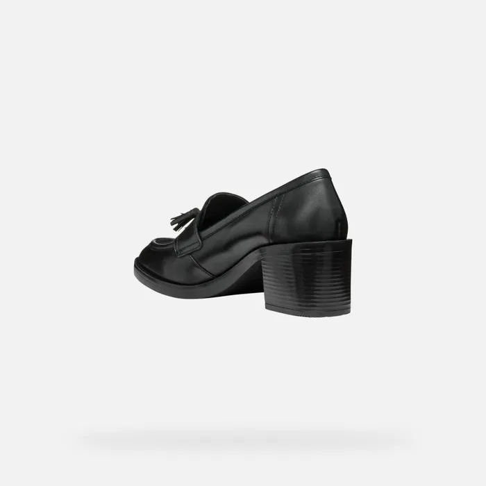 Geox Heels SERILDA 60 WOMAN Black Heeled Loafers Black 8211 Woman