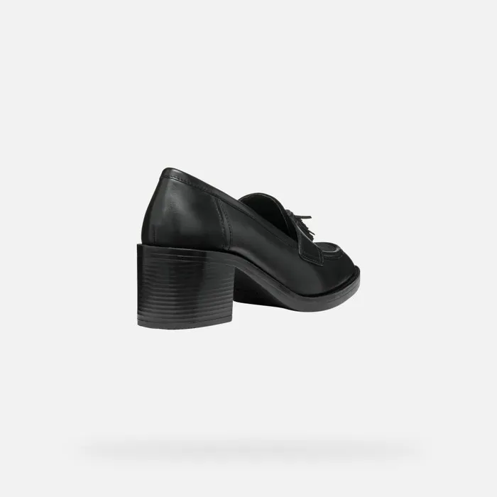 Geox Heels SERILDA 60 WOMAN Black Heeled Loafers Black 8211 Woman