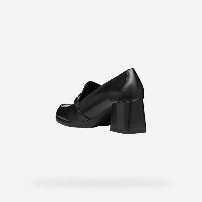 Geox Heels WALK PLEASURE 55 WOMAN Black Heeled Loafers Black 8211 Woman