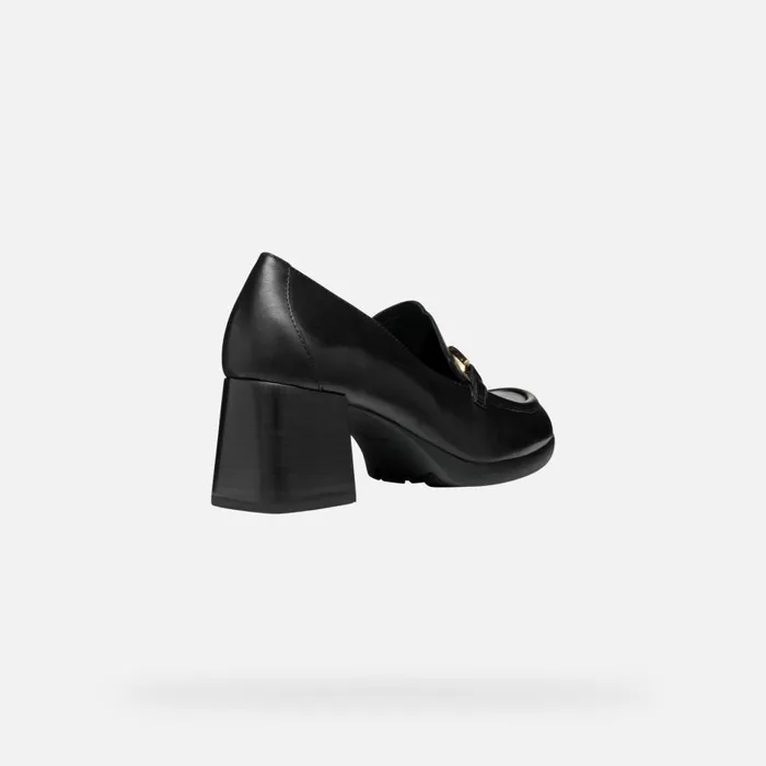 Geox Heels WALK PLEASURE 55 WOMAN Black Heeled Loafers Black 8211 Woman