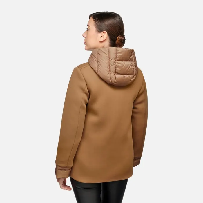 Geox Jackets CRISTAEL WOMAN Tiger039s Eye Jacket With Hood Tiger039s Eye 8211 Woman