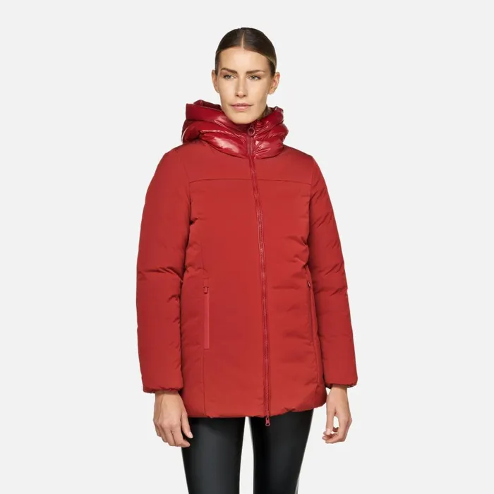 Geox Jackets SPHERICA WOMAN Dark RedDark Red Reversible Jacket Dark Reddark Red 8211 Woman
