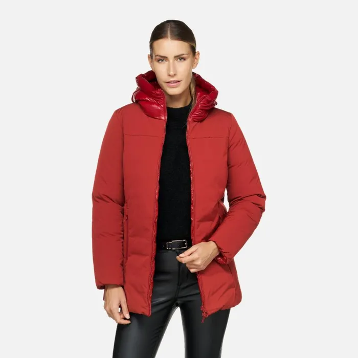 Geox Jackets SPHERICA WOMAN Dark RedDark Red Reversible Jacket Dark Reddark Red 8211 Woman