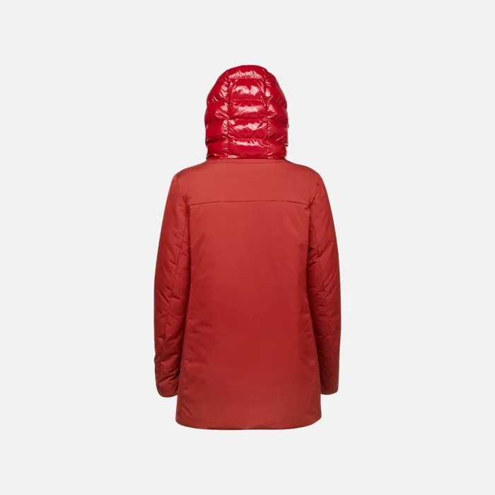 Geox Jackets SPHERICA WOMAN Dark RedDark Red Reversible Jacket Dark Reddark Red 8211 Woman