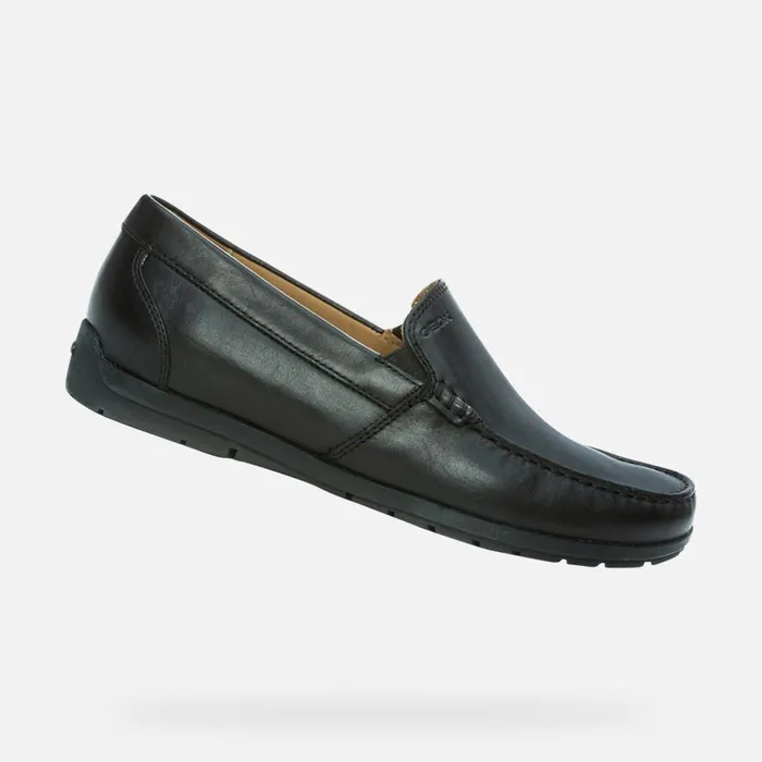 Geox Loafers SIRON W C Leather Loafers Black Man Geox Black 8211 Man