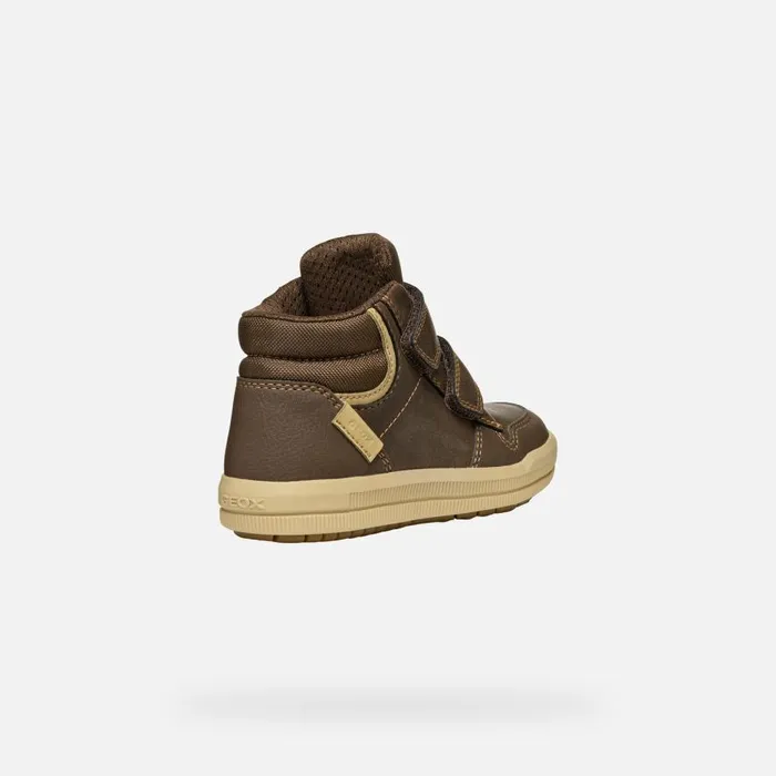 Geox Sneakers ARZACH BOY BrowncottoBeige High Top Sneakers Browncottobeige 8211 Kids