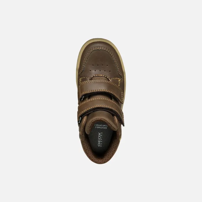 Geox Sneakers ARZACH BOY BrowncottoBeige High Top Sneakers Browncottobeige 8211 Kids