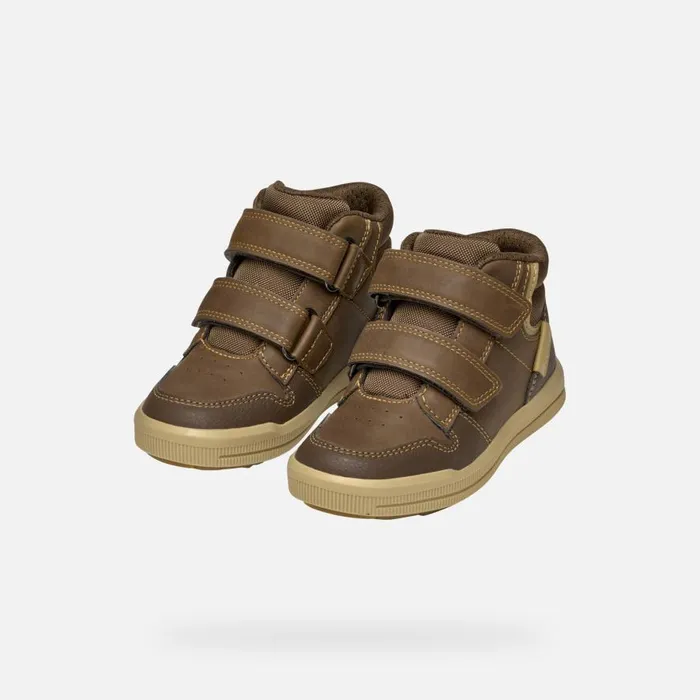 Geox Sneakers ARZACH BOY BrowncottoBeige High Top Sneakers Browncottobeige 8211 Kids