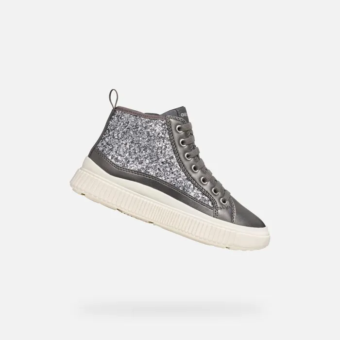 Geox Sneakers LAQUINNY GIRL Dark Silver High Top Sneakers Dark Silver 8211 Kids Geox Sneakers LAQUINNY GIRL Dark Silver High Top Sneakers Dark Silver 8211 Kids