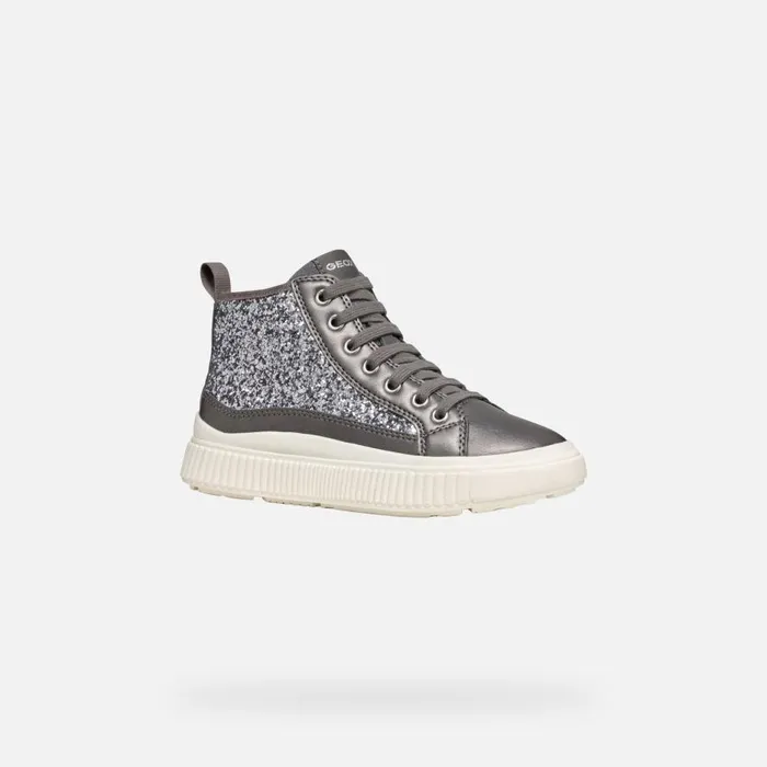 Geox Sneakers LAQUINNY GIRL Dark Silver High Top Sneakers Dark Silver 8211 Kids