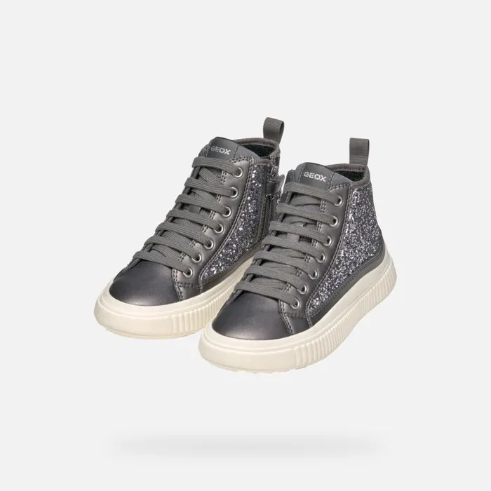 Geox Sneakers LAQUINNY GIRL Dark Silver High Top Sneakers Dark Silver 8211 Kids