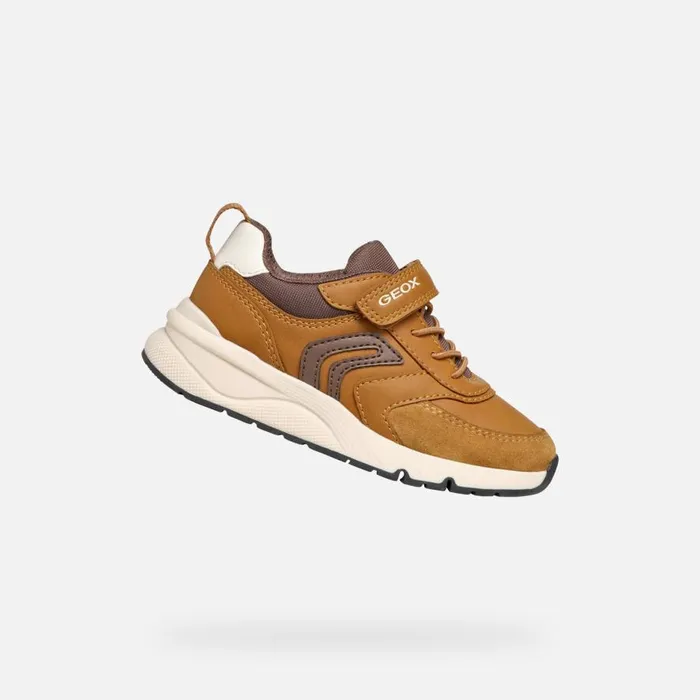 Geox Sneakers ROONER BOY Dark YellowCoffee Low Top Sneakers Dark Yellowcoffee 8211 Kids Geox Sneakers ROONER BOY Dark YellowCoffee Low Top Sneakers Dark Yellowcoffee 8211 Kids