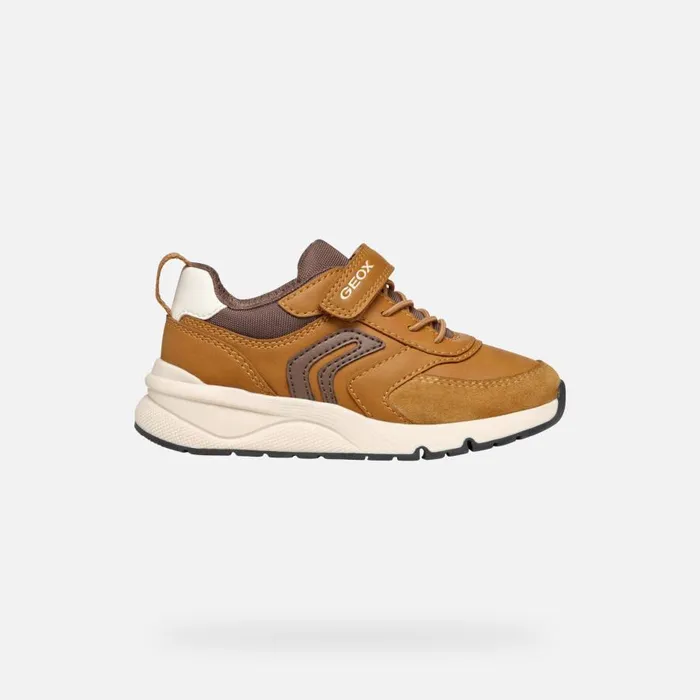 Geox Sneakers ROONER BOY Dark YellowCoffee Low Top Sneakers Dark Yellowcoffee 8211 Kids