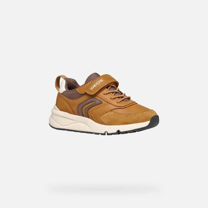Geox Sneakers ROONER BOY Dark YellowCoffee Low Top Sneakers Dark Yellowcoffee 8211 Kids