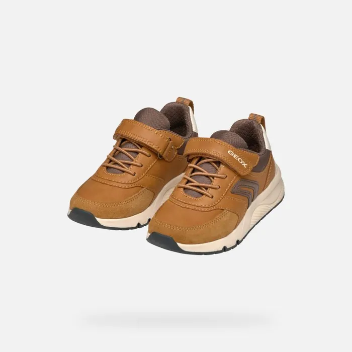 Geox Sneakers ROONER BOY Dark YellowCoffee Low Top Sneakers Dark Yellowcoffee 8211 Kids