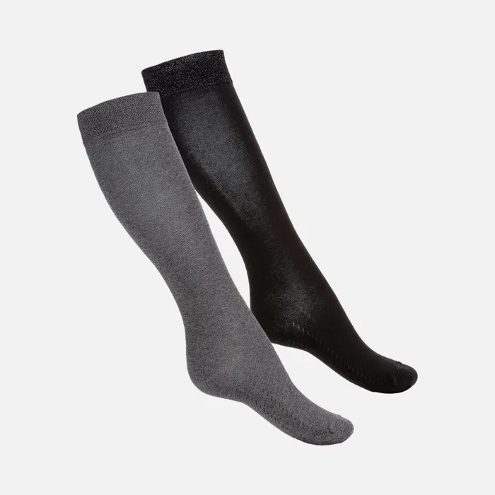 Geox Socks TALL 2PACK Long Socks Black Woman Geox Blackdark Grey 8211 Woman