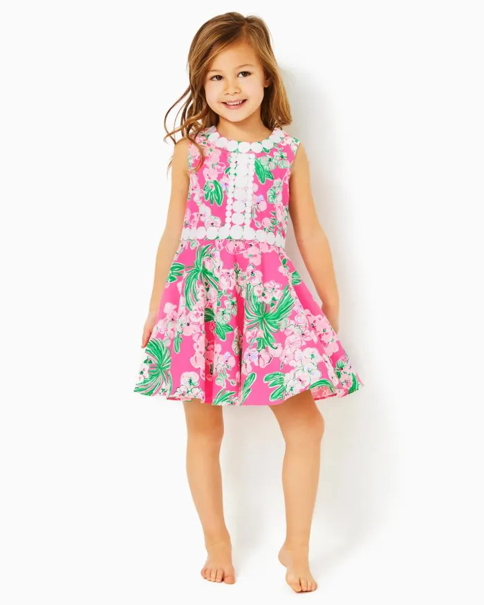 Girls Lilly Pulitzer Girls Dresses and Rompers Girls Idala Cotton Dress Roxie Pink Worth A Look