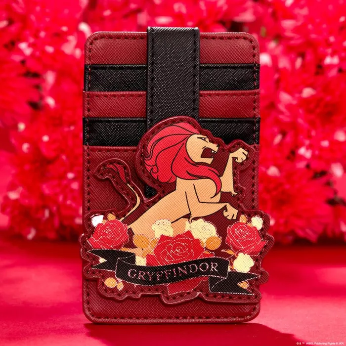 Harry Potter Gryffindor House Floral Tattoo Card Holder Unisex Loungefly Bags and Wallets Harry Potter Gryffindor House Floral Tattoo Card Holder Unisex Loungefly Bags and Wallets