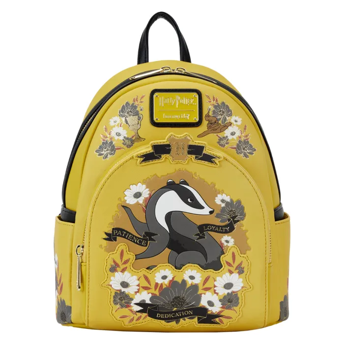 Harry Potter Hufflepuff House Floral Tattoo Mini Backpack Unisex Loungefly Backpacks Harry Potter Hufflepuff House Floral Tattoo Mini Backpack Unisex Loungefly Backpacks