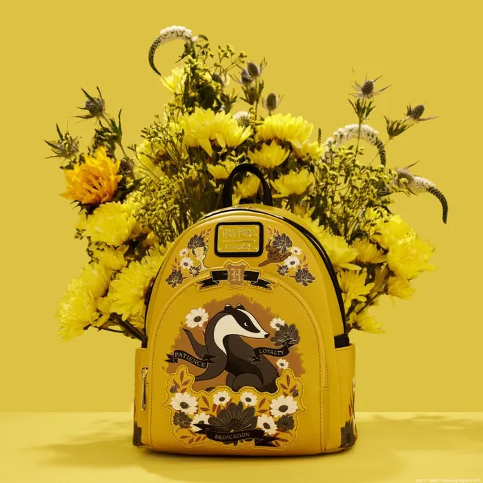 Harry Potter Hufflepuff House Floral Tattoo Mini Backpack Unisex Loungefly Backpacks Harry Potter Hufflepuff House Floral Tattoo Mini Backpack Unisex Loungefly Backpacks