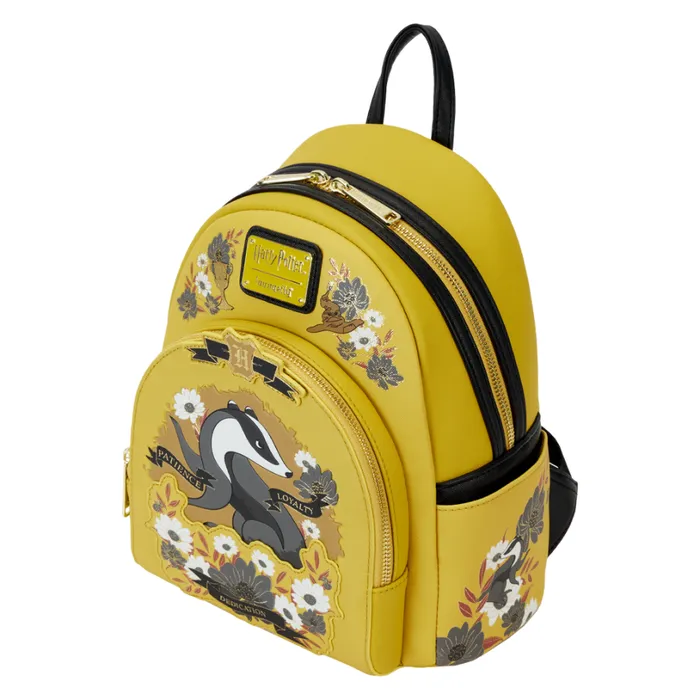 Harry Potter Hufflepuff House Floral Tattoo Mini Backpack Unisex Loungefly Backpacks Harry Potter Hufflepuff House Floral Tattoo Mini Backpack Unisex Loungefly Backpacks