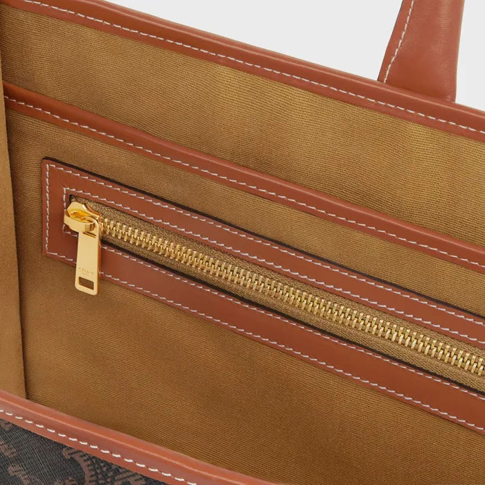 Horizontal Cabas In Triomphe Canvas And Calfskin Tan Women CELINE CABAS Horizontal Cabas In Triomphe Canvas And Calfskin Tan Women CELINE CABAS