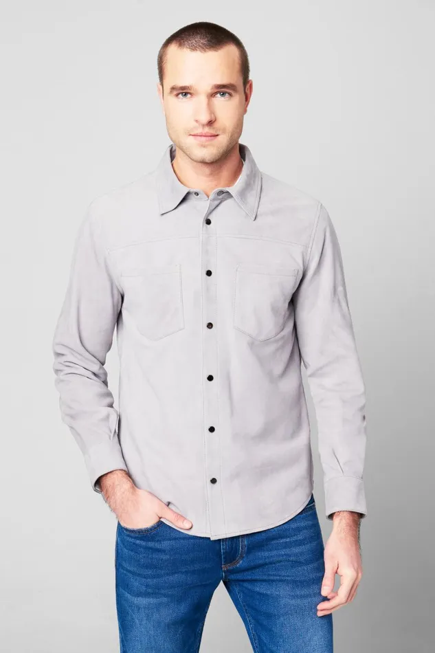 Jackets Men Blank Nyc Ice Grey Shacket