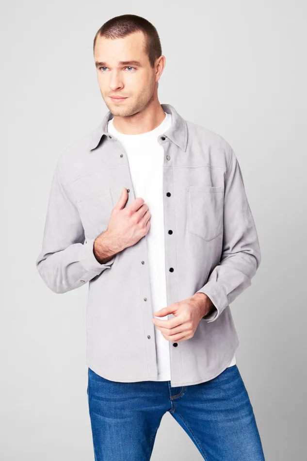 Jackets Men Blank Nyc Ice Grey Shacket Jackets Men Blank Nyc Ice Grey Shacket