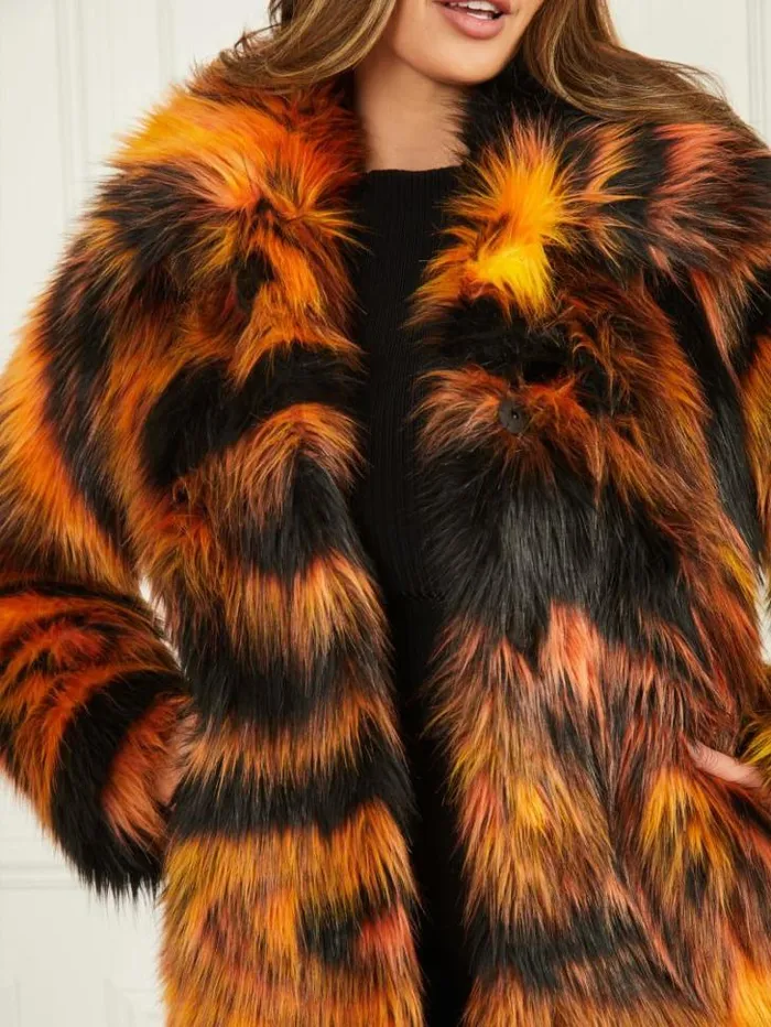 Jackets Women Marciano Kierra FauxFur Coat Night Animal Jacquard Jackets Women Marciano Kierra FauxFur Coat Night Animal Jacquard