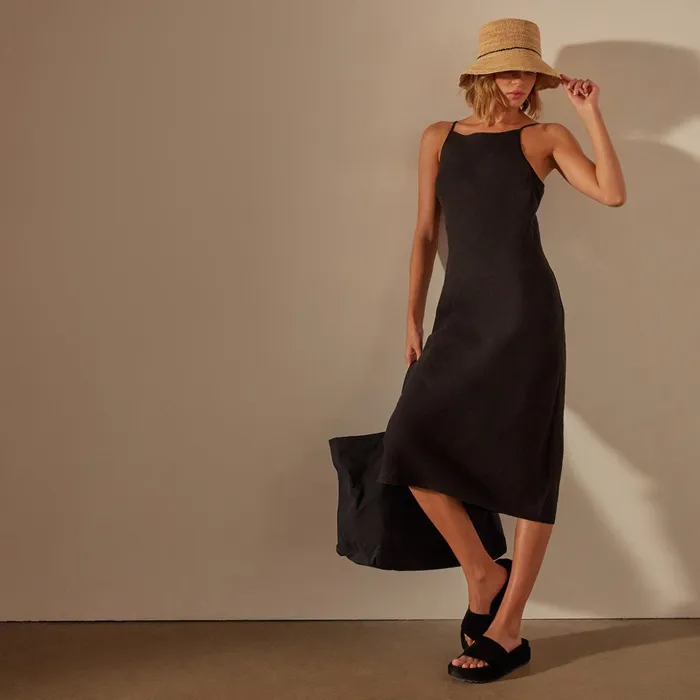 James Perse DressesJumpsuits Lightweight Linen Cami Dress Black 8211 Women