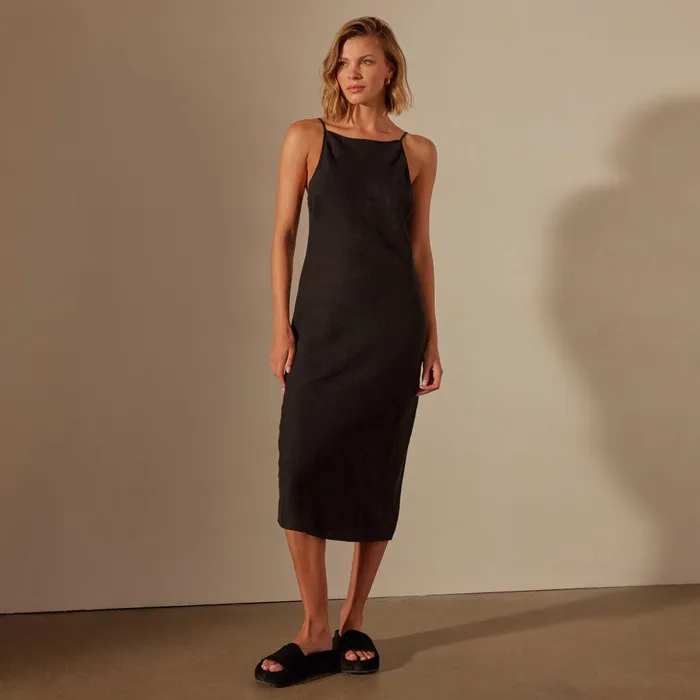 James Perse DressesJumpsuits Lightweight Linen Cami Dress Black 8211 Women