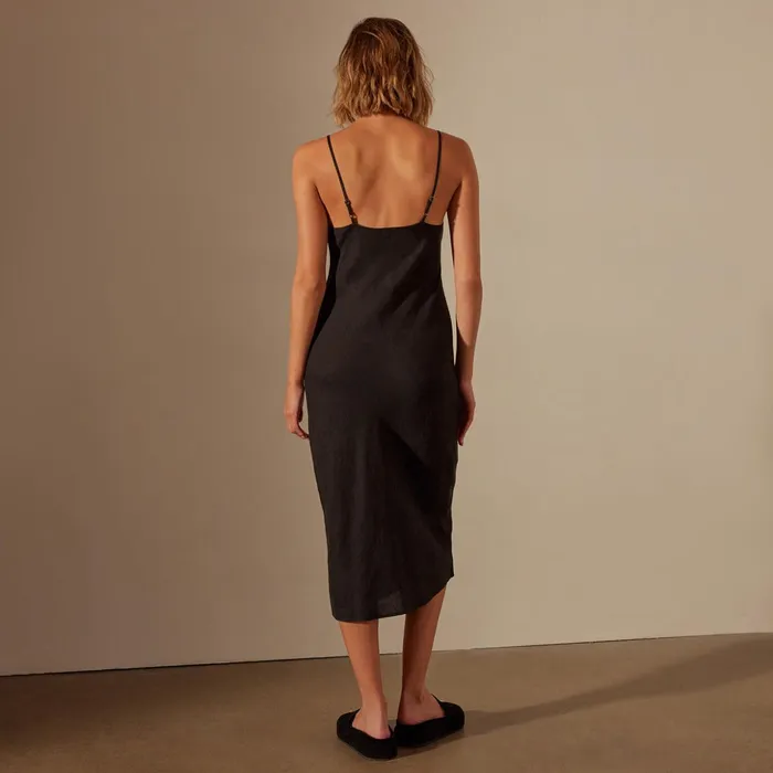 James Perse DressesJumpsuits Lightweight Linen Cami Dress Black 8211 Women