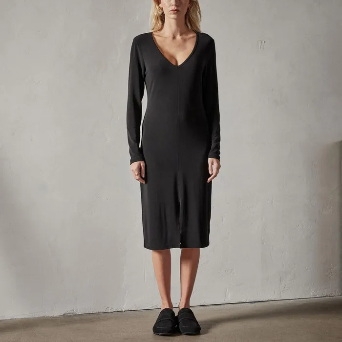 James Perse DressesJumpsuits Split V Neck Jersey Shift Dress Black 8211 Women